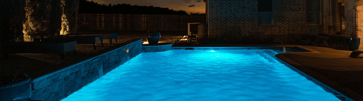 Energy-efficient, waterproof pool lights for nighttime swimming