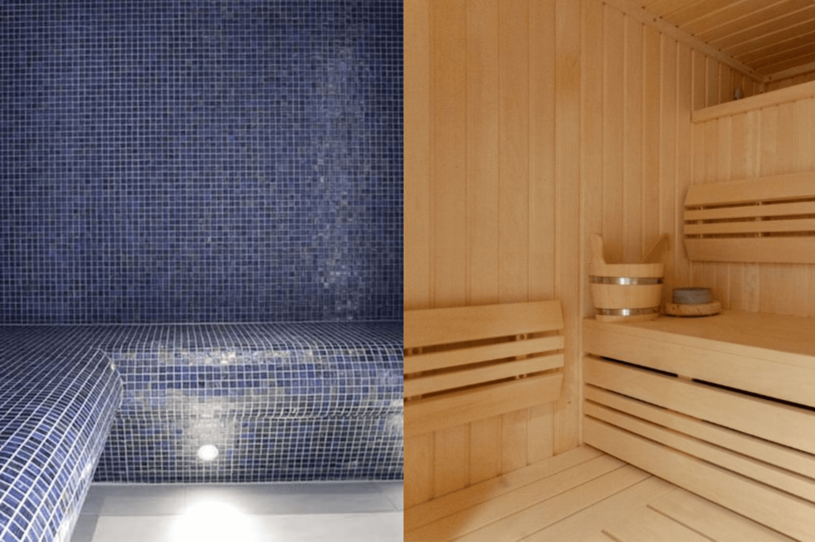 luxurious steam sauna room