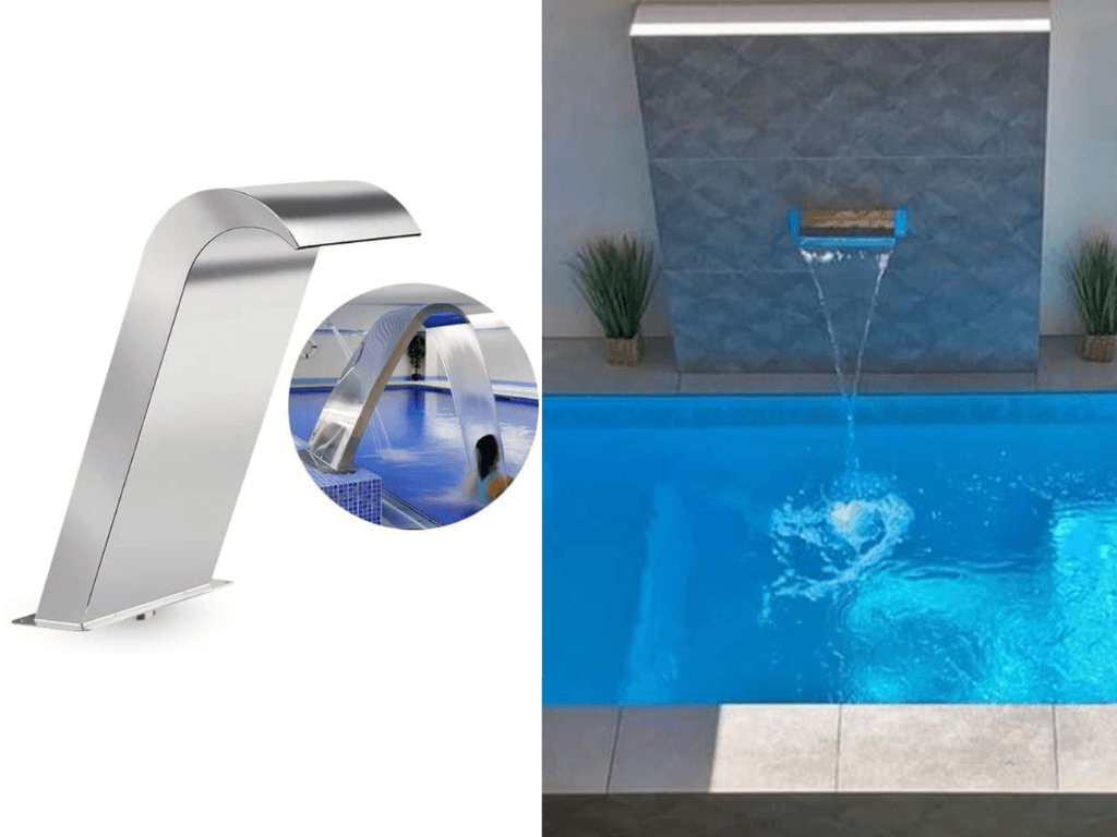 Acrylic and Stainless Steel Waterfall Design for Pools and Gardens